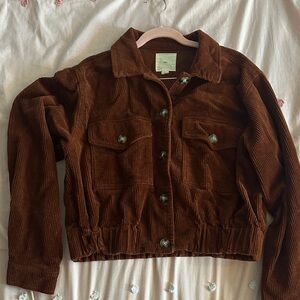 Brown cropped corduroy jacket